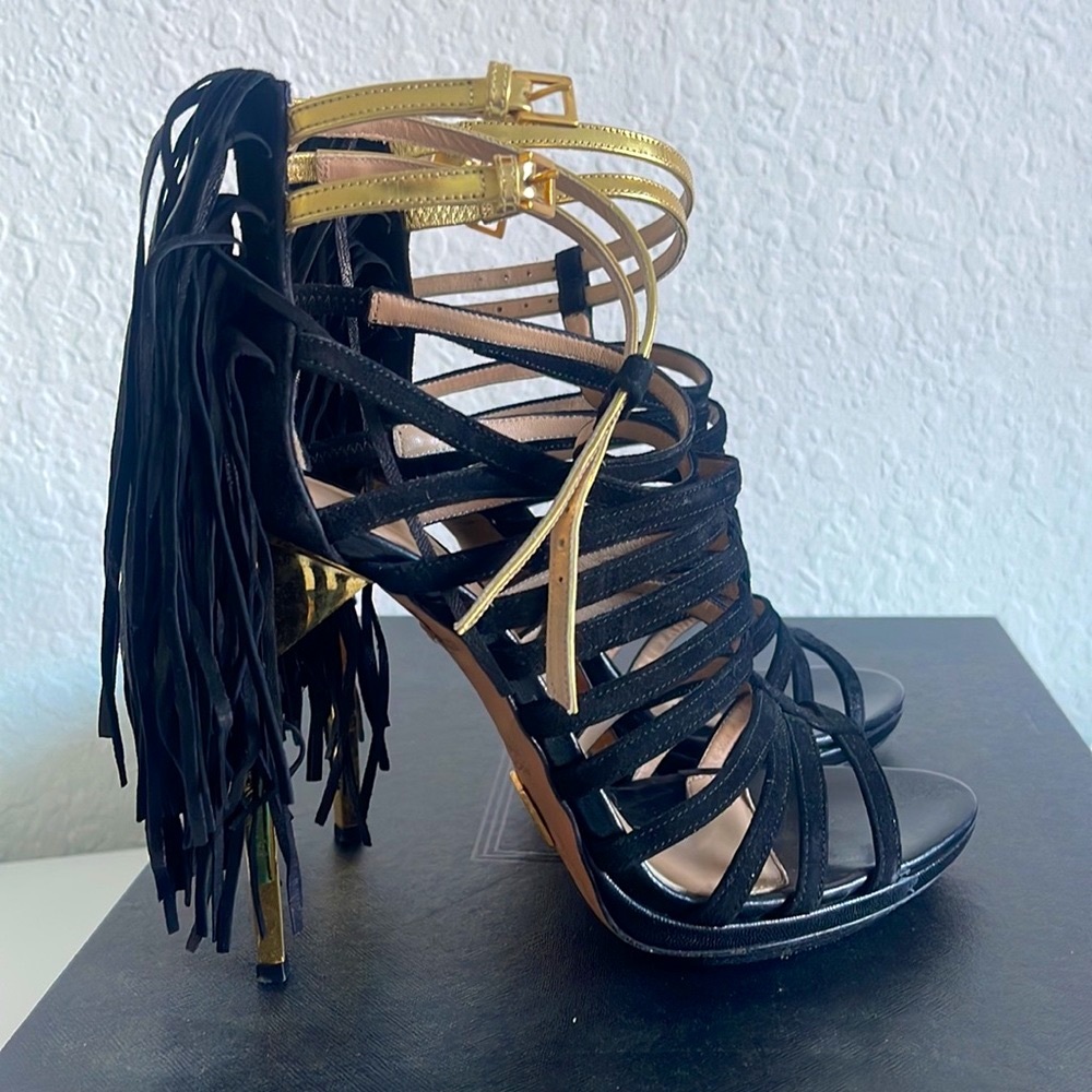 Herve Leger Strappy Black Heels
